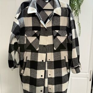H&M Black and White Checkered Jacket
